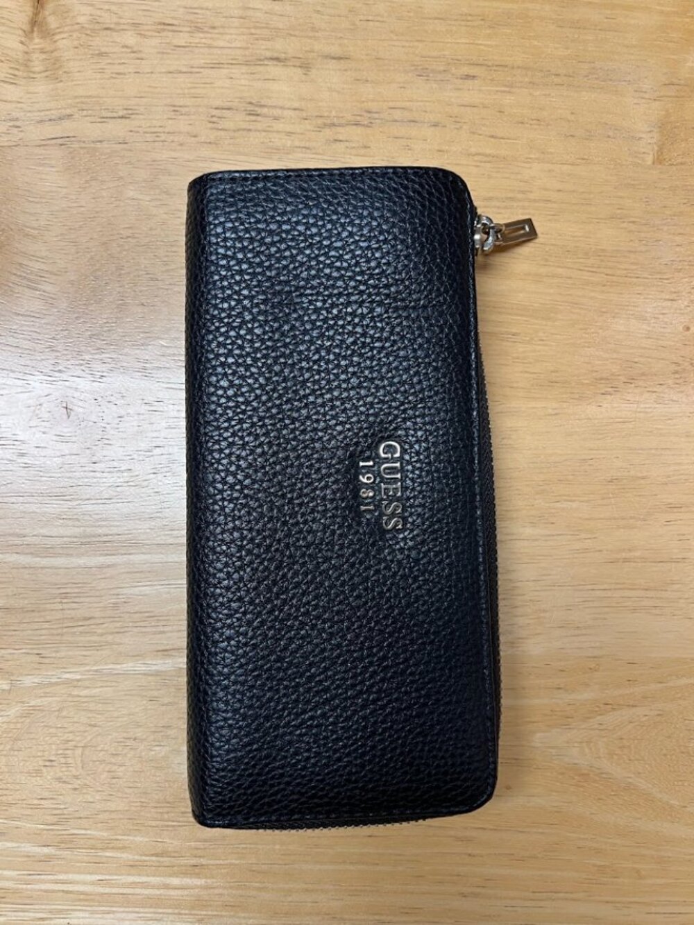 GUESS Black Zip-Around Wallet